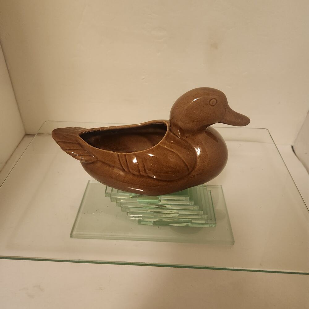 MCM Vintage Ceramic Duck Planter 9"